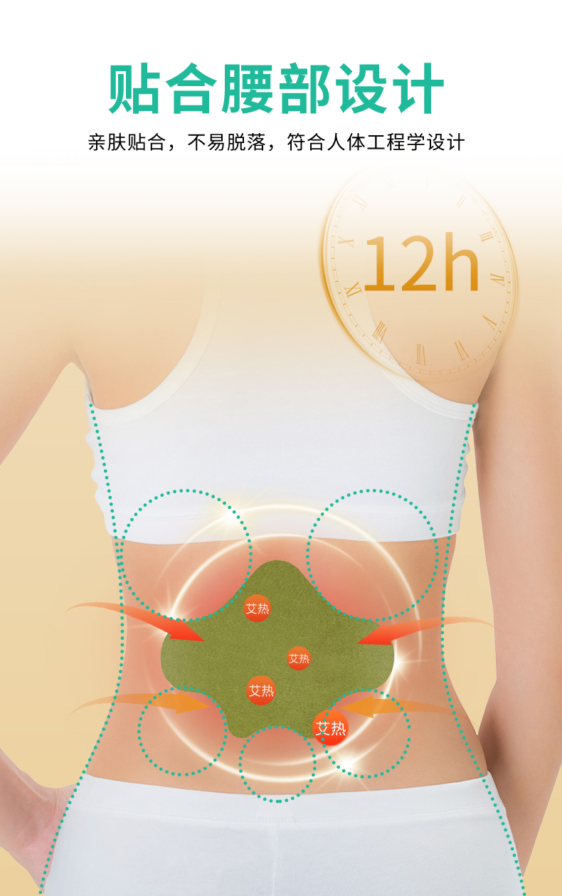 艾草腰椎贴贴合腰部设计